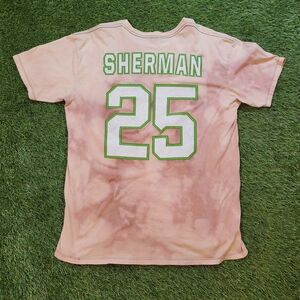NFL 00s Vintage Throwbback Sherman Seattle Seahawks Tee. Tye Dye Custom